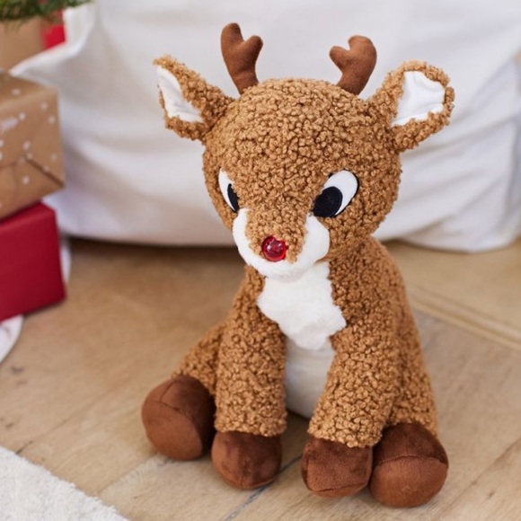 Pottery Barn Rudolph The Red Light Up Nose Reindeer New Sold Out 🦌 - Picture 2 of 3